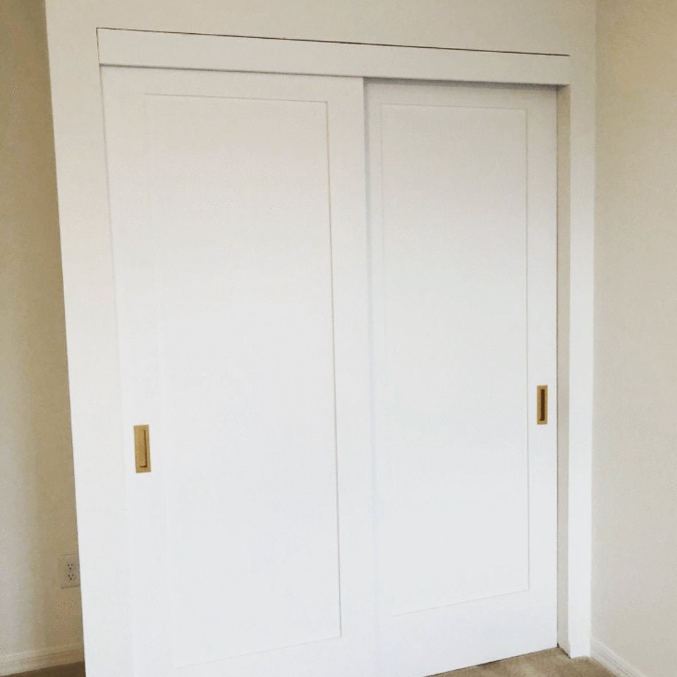 1 Panel Shaker Style Bypass Closet Sliding Door (Oak Solid Wood) HSSB- 000
