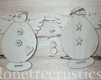 Kit de bricolaje de madera "Chunky Angel" y "Winter Angel" (juego de 2 estantes)