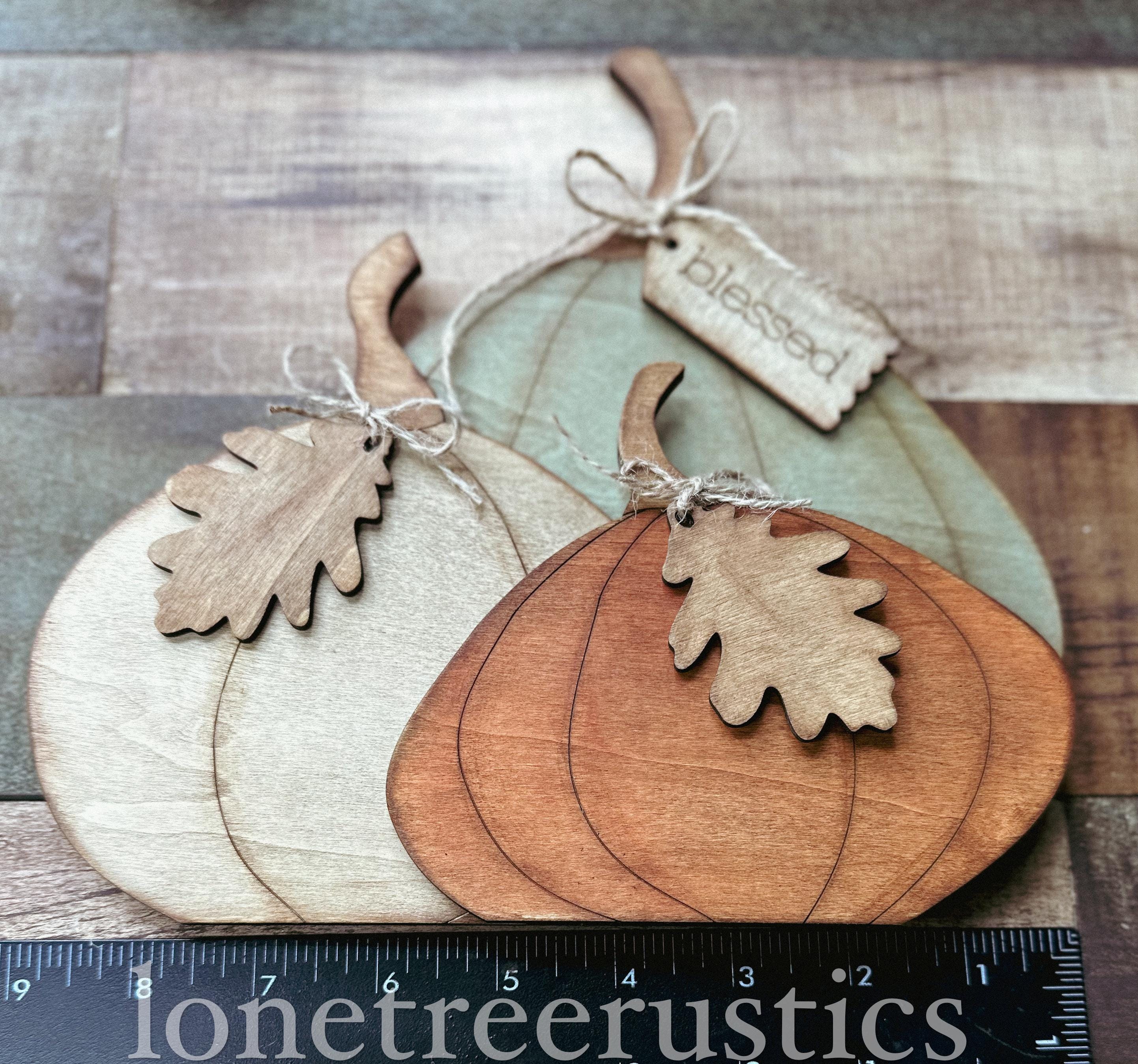 Pumpkin Trio Shelf Sitter DIY Wood Kit | Unfinished Birch Fall Pumpkins ...
