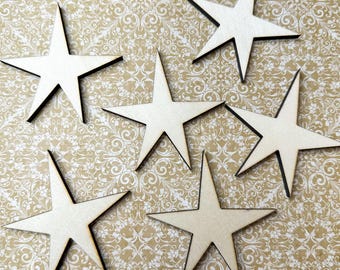 Primitive Star Embellishment Bundle (6) - Laser Wood Cutouts DIY