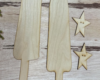 Paletas Patrióticas Rústicas - Kit de Madera para Hacer tú Mismo - (Juego de 2)