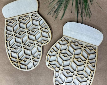 Manoplas primitivas, manoplas de granja, kit de madera sin terminar para hacer tú mismo, piezas en blanco para decorar el hogar, letrero de invierno para hacer tú mismo.