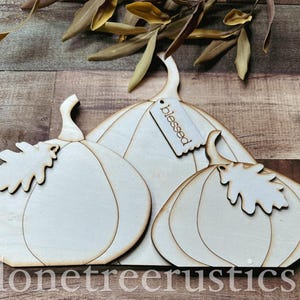 Pumpkin Trio Shelf Sitter | Pumpkin Unfinished DIY Wood Kit, Blanks to Decorate Home Decor, Fall DIY