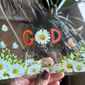 Religious Cup Wrap - UV dtf Snow Globe Wrap - God uv dtf cup wrap - Cup Wrap - 160