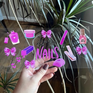 Nail Tech Cup Wrap - UV dtf Snow Globe Wrap - Cute uv dtf cup wrap - Esthetician uv dtf Cup Wrap - 170