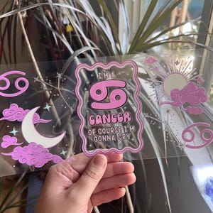 Opakowanie na kubek Cancer Zodiac UV DTF - opakowanie Snow Globe Wrap z nadrukiem UV DTF - niestandardowe opakowanie na kubek UV DTF - opakowania na kubki Zodiac - 054