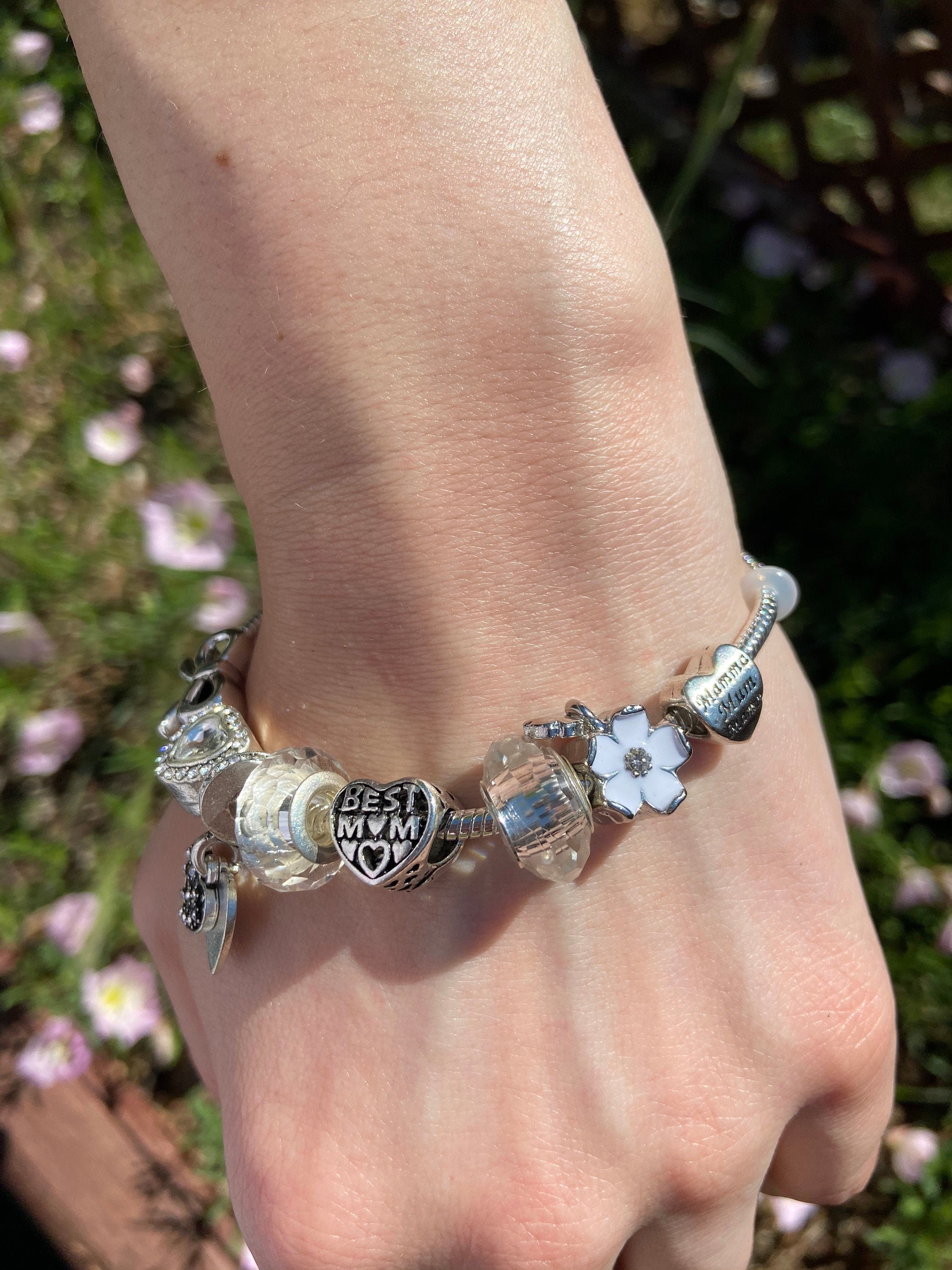Pandora Inspired Mothers Day Charm Bracelet Beautiful Charm Etsy