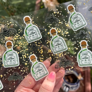 Tequilla UV DTF Cup Decal - uv dtf Snow Globe Wrap - Custom uv dtf cup wrap - Drink Wraps - 061