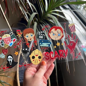 Horror Cup Wrap - UV dtf Snow Globe Wrap - Chucky uv dtf cup wrap - Cute Cup Wrap - 101