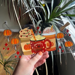 Pumpkin Spice Cup Wrap - UV dtf Snow Globe Wrap - Fall Vibes uv dtf cup wrap - Cute Cup Wrap - 117