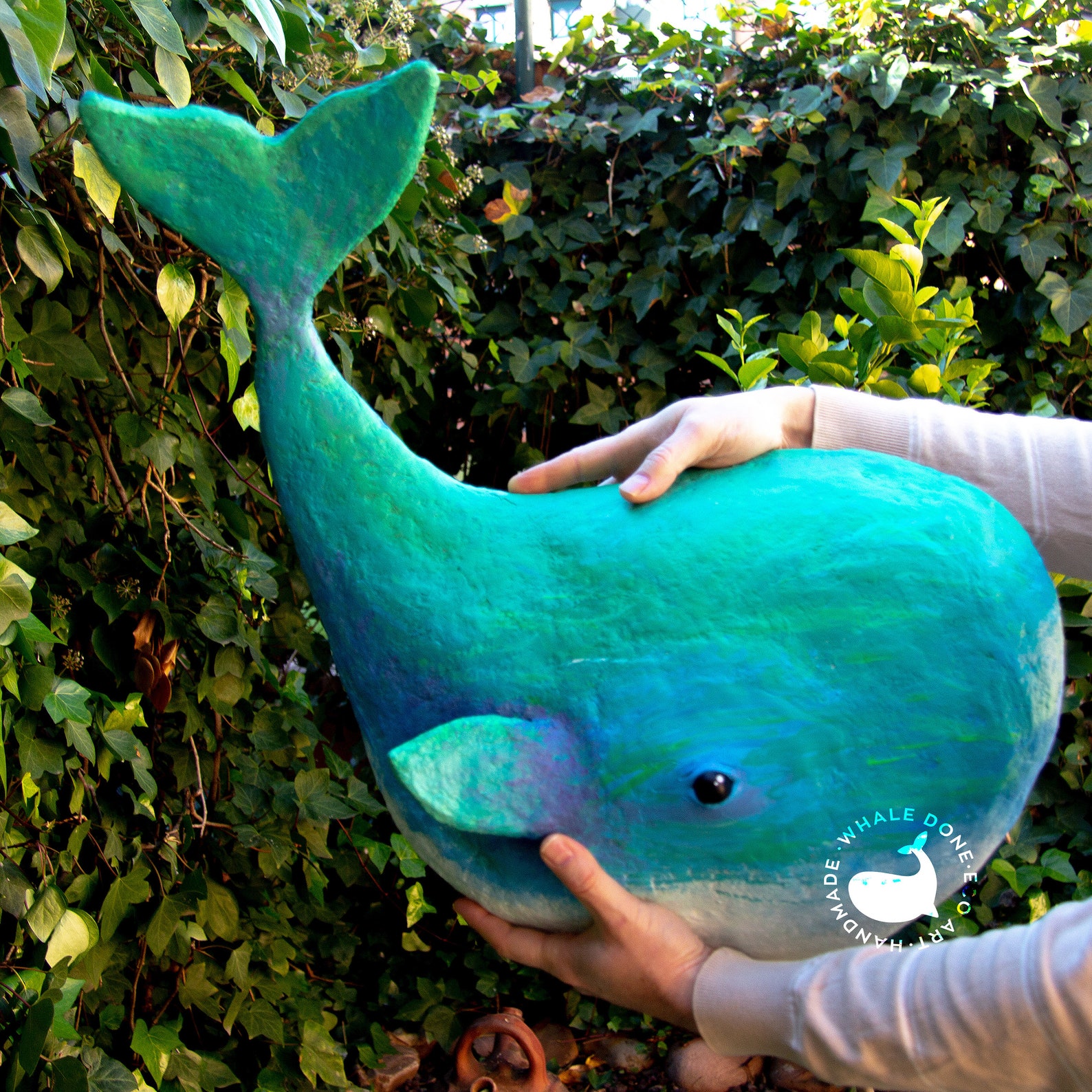 Whale hanging paper mache sculpture wall whale sailor Etsy