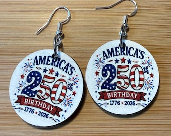 Pendientes colgantes patrióticos del 250 aniversario de Estados Unidos
