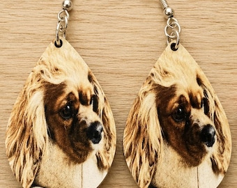 Custom Photo Teardrop Earrings – Personalized Pet Portrait Jewelry