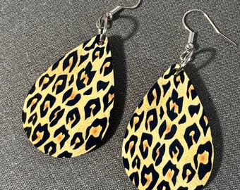 Leopard Print Teardrop Earrings: Lightweight Animal Print Jewelry