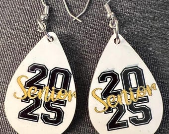 Senior 2025 Earrings - Teardrop Graduation Gift for Her