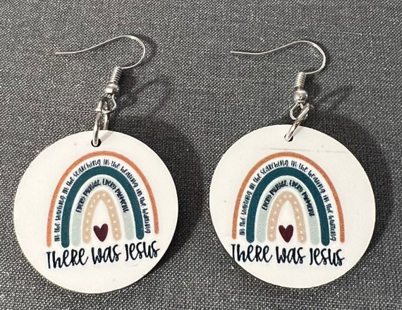 Rainbow Christian Earrings: "There Was Jesus" Boho Jewelry