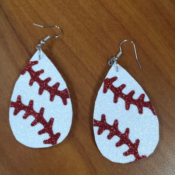 Baseball earrings glitter!