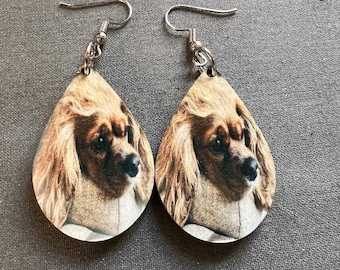 Pendientes personalizados con forma de lágrima y foto – Joyería personalizada con retrato de mascota