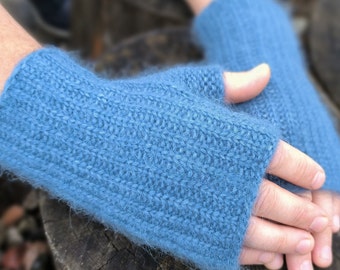 Men's Alpaca Wool Fingerless Gloves