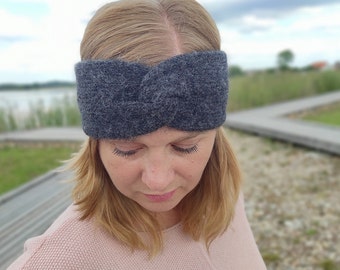 Soft Alpaca Headband for Women Black