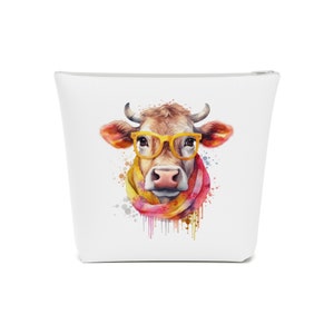QGFM Kosmetiktasche Mit Cowboy-Kuh-Motiv – „Just A Girl Who Loves Cow“, 19,1 X 25,4 Cm, Reißverschluss