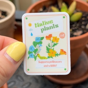 Plant Native Seed Pack Sticker Environmental Preservation Original Art Durable Waterproof Sticker, Plant And Animal Sticker Critters Sticker