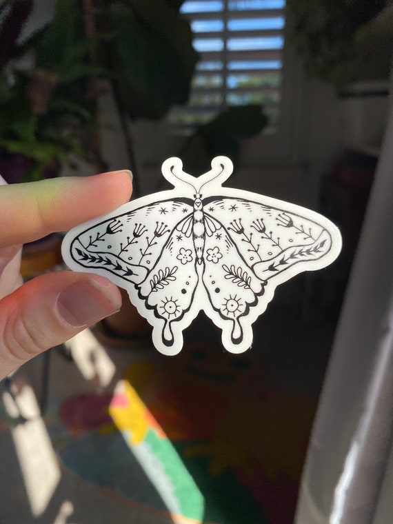 Folk Art Butterfly Sticker, Flowers And Butterfly Sticker,  Original Art Durable Waterproof Butterfly Floral Folk Art Sticker