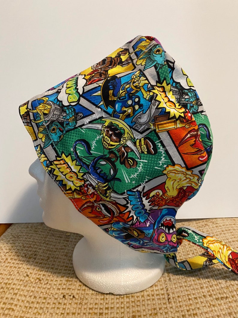 Fish print scrub cap
