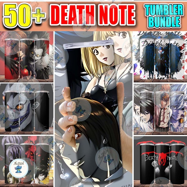 50 + Death Note Tumbler Bundle, Anime Tumbler 20oz Skinny Sublimation, Manga Bundle Digital Design, Digital Download