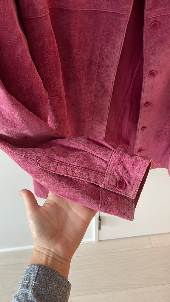 Vintage Genuine Leather Suede Pink Jacket - image 5