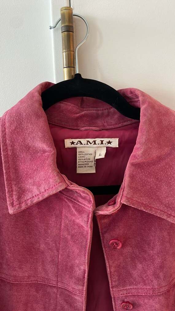 Vintage Genuine Leather Suede Pink Jacket - image 3
