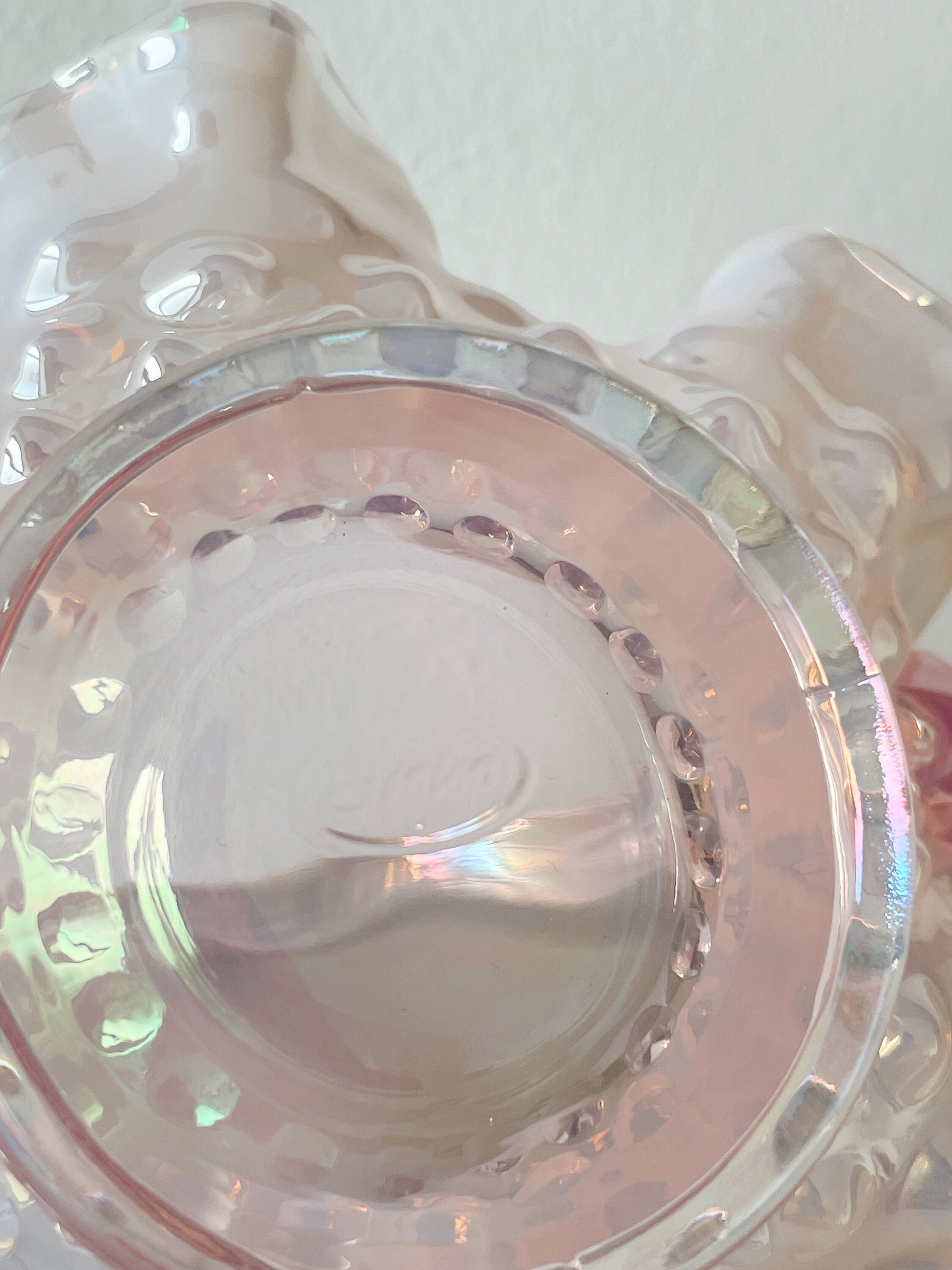 Vintage Fenton Pink Opalescent Hobnail Miniature Glass Basket - Etsy