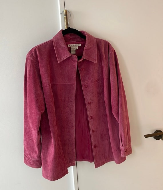 Vintage Genuine Leather Suede Pink Jacket