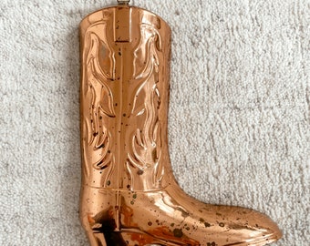 Moule vintage en cuivre pour bottes de cowboy