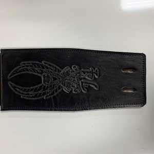 Dash Panel - Eagle 74 - Black - Black - Black Eagle and 74 - Leather - Motorcycle Accessory