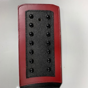 Dash Panel - Black - Red - Brown - Black Studs - Leather - Motorcycle Accessory