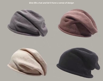 100% Cotton Beanie ,4 Color Available , Fashionable Slouchy Beanie For Momen Or Men,Lovely Gift For Her Or Him