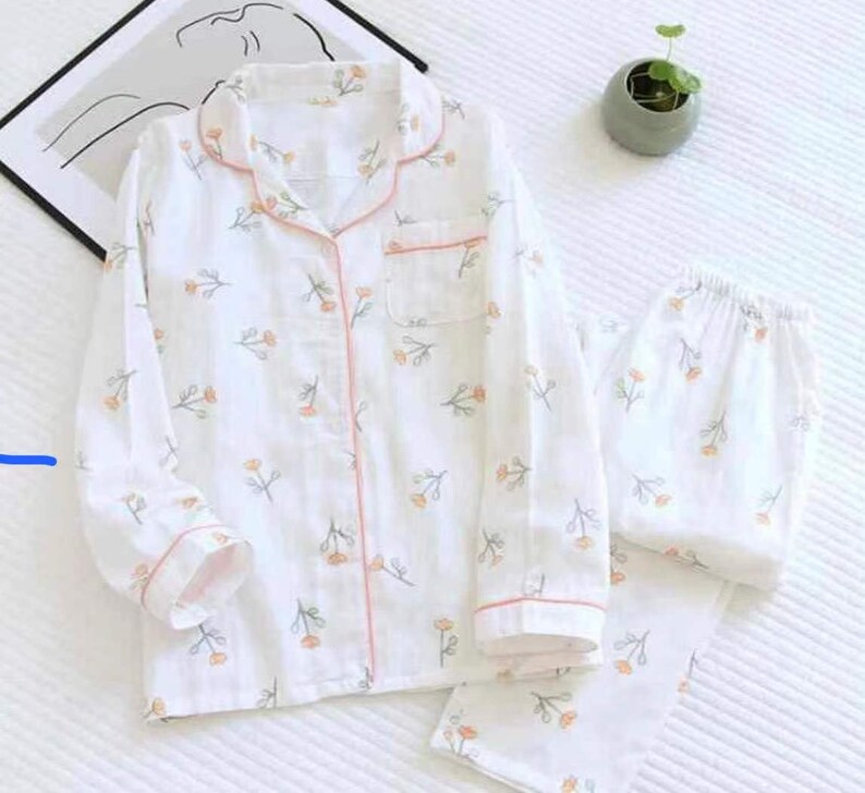 100% Gauze Cotton Pajamas Set Available Pajamas - Etsy