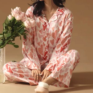 New Arrival 100% Cotton Pajamas Set, Pajamas Monogram,Unique Gift for Her,Casual Pajama,Comfortable Gift For Mother, 2 Colors Available