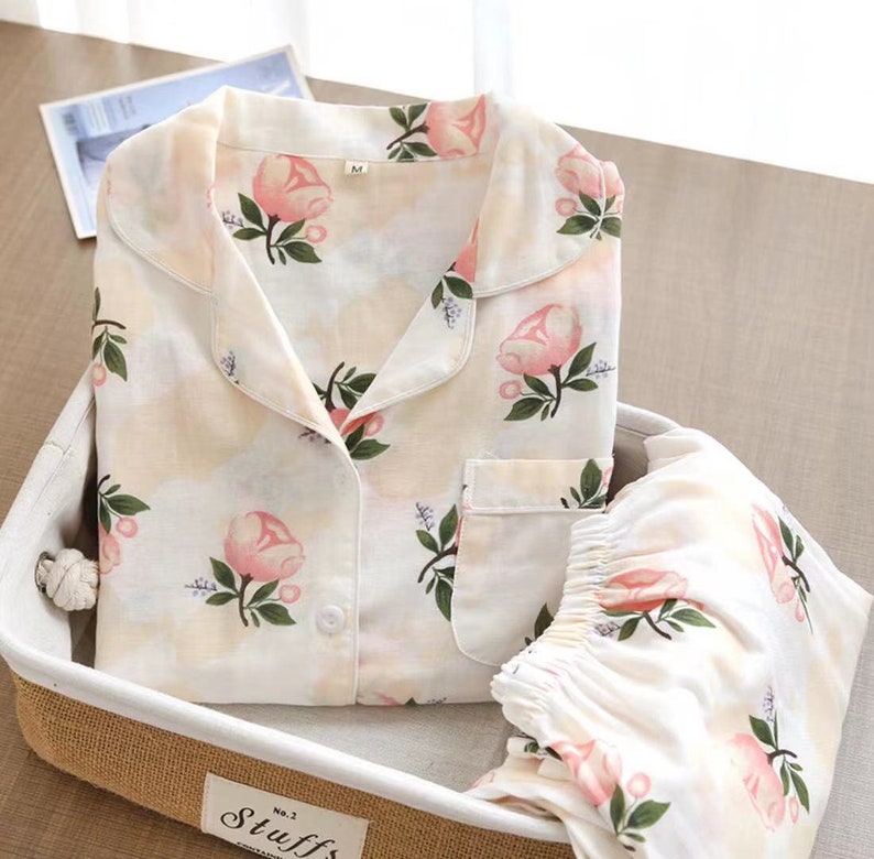 New Arrival 100 Gauze Cotton Pajamas Set Pajamas Etsy