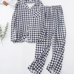 Cotton Plaid Pajama Set: Longsleeve Loungewear