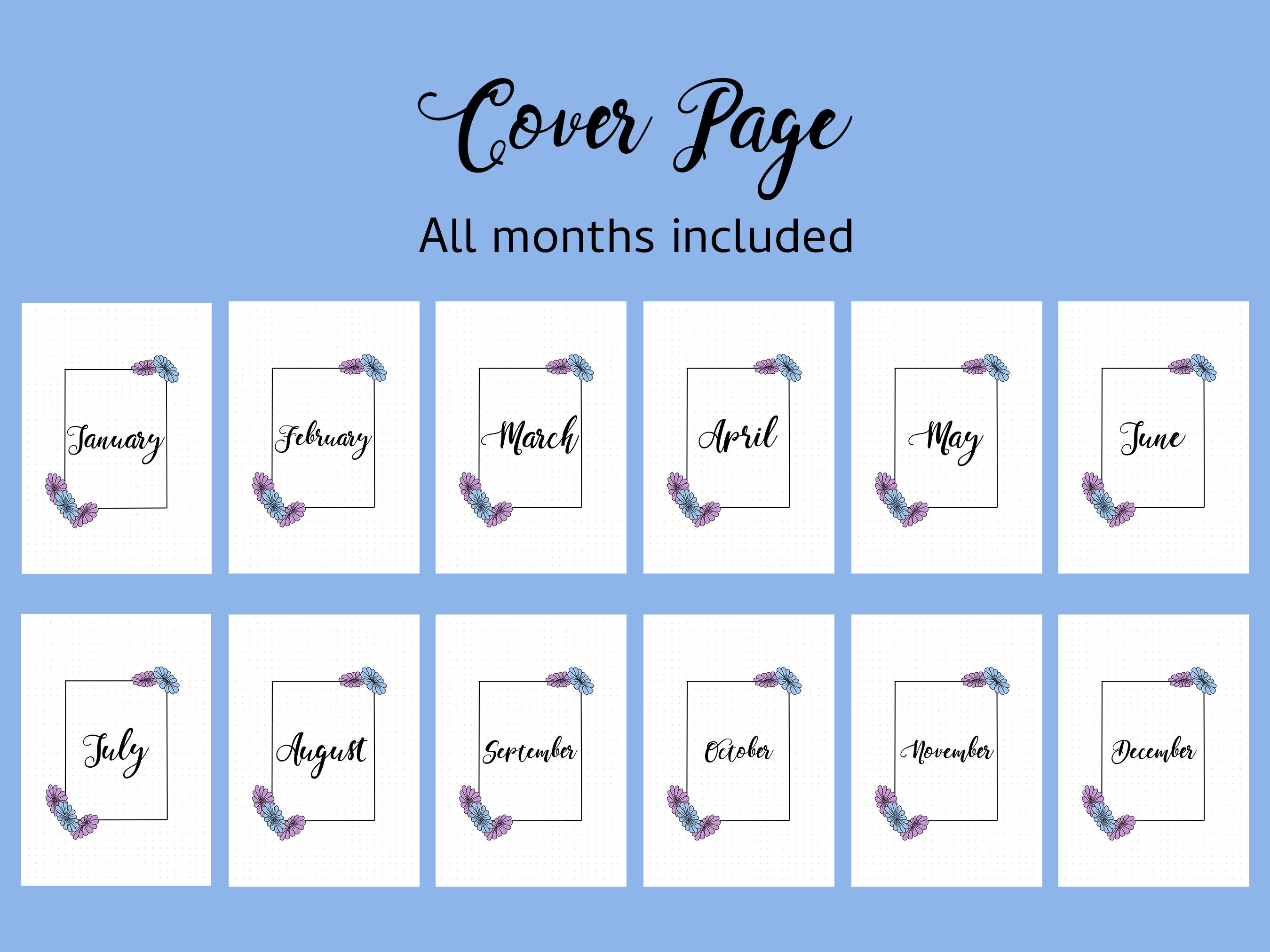 Bullet Journal Printable Template Set | Spring Summer Daisy Floral Hand ...