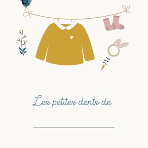 Carte dents bébé, carte "les petites dents de ...", petits habits de bébé, hochet lapin image 5
