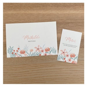 Birth announcement set, Watercolor birth announcement, Wildflower birth announcement, Spring birth announcement