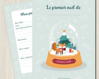 Carte bébé mon premier noël, carte noël, carte premier noël bébé,  carte joyeux noel, mon premier noel, carte noel personnalisée