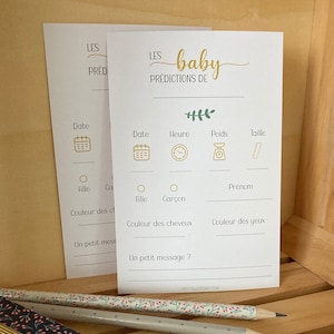 Los mit 4 Babyvorhersagekarten, Babypartykarten, Babyprognosekarte, Geschlechtsoffenbarungskarten
