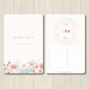 Baby teeth card, "the little teeth of...", baby souvenirs, spring, field flowers, nature, flowers, milk teeth card