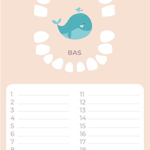 Carte dents bébé, carte "les petites dents de ...", carte baleine, bébé baleine, animaux marins, carte dents mixte, carte dents de lait image 6