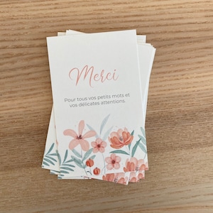Lot Carte de remerciements naissance | printemps fleurs des champs