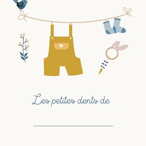 Carte dents bébé, carte "les petites dents de ...", petits habits de bébé, hochet lapin image 3